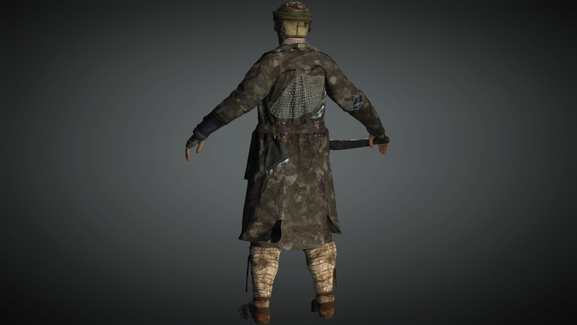 AAA Apocalypse Male Character 11 Low-poly 3D model_13