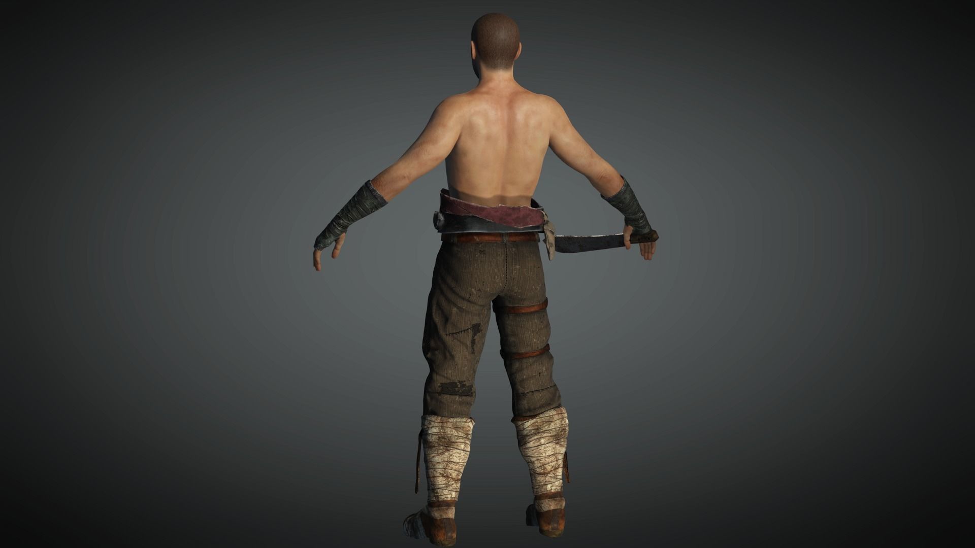 AAA Apocalypse Male Character 11 Low-poly 3D model_15