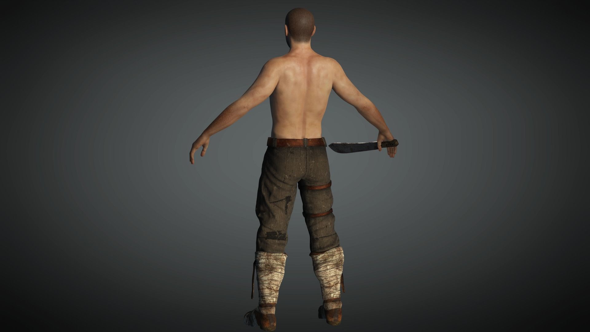 AAA Apocalypse Male Character 11 Low-poly 3D model_16