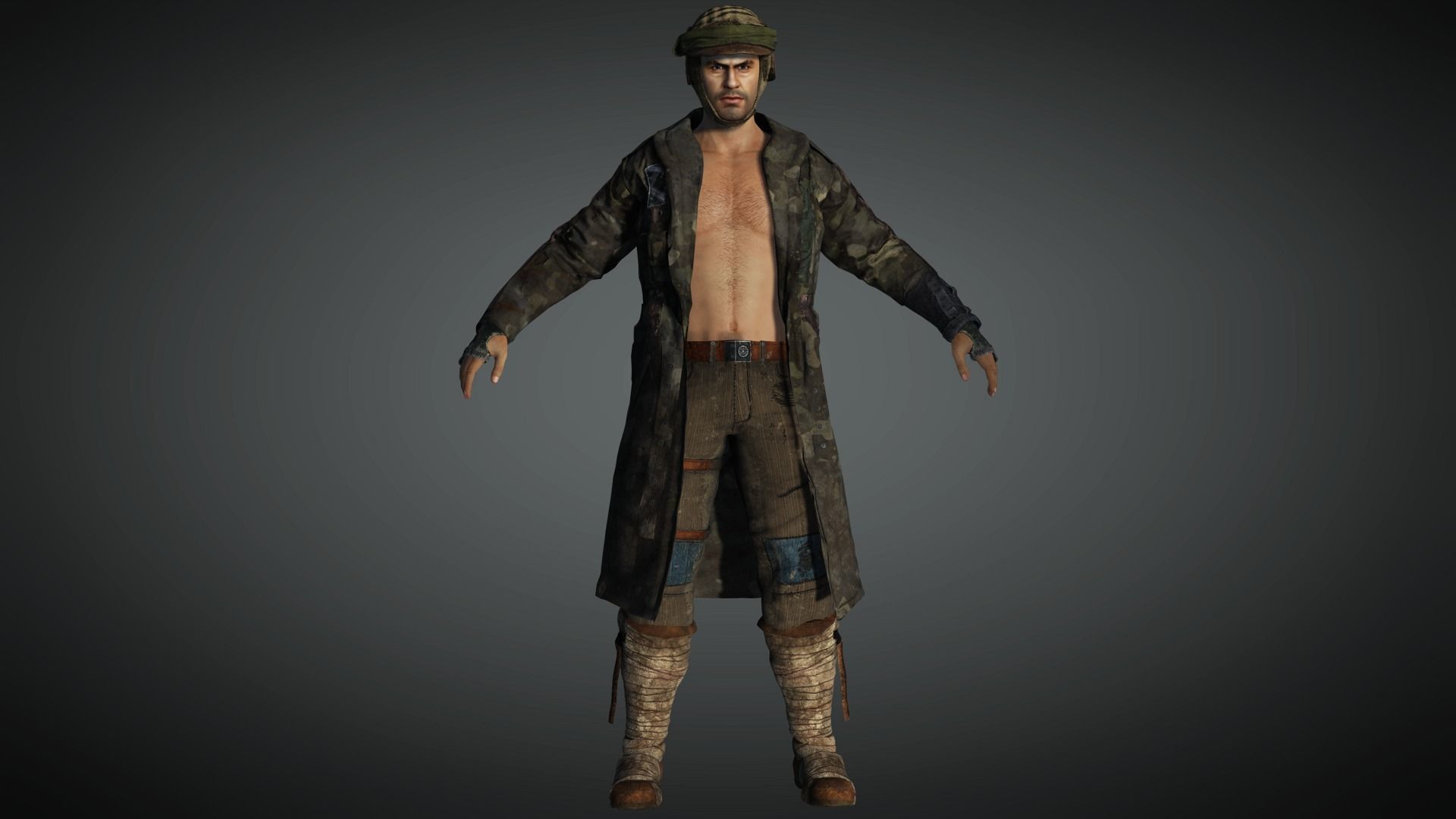 AAA Apocalypse Male Character 11 Low-poly 3D model_11