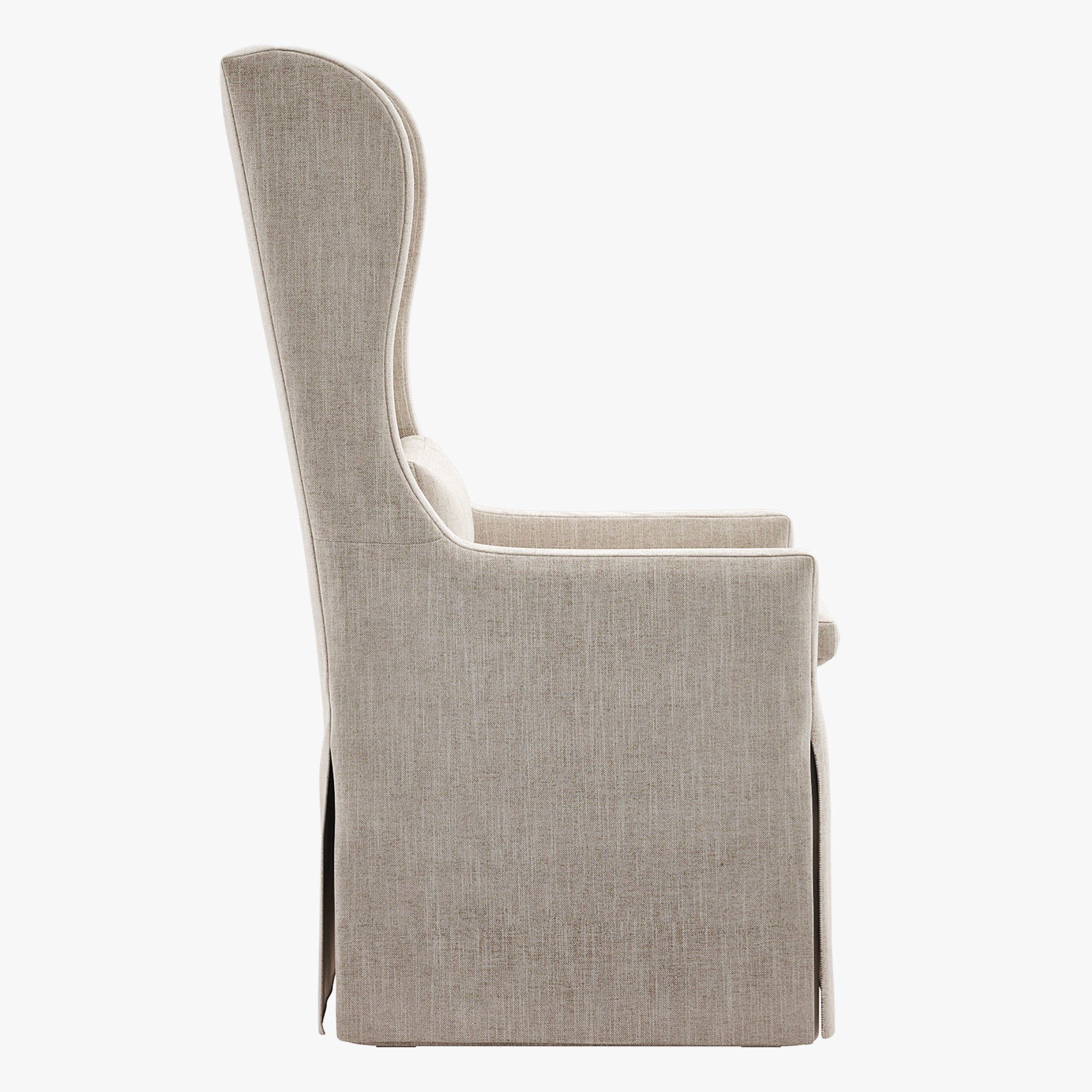 Belgian Wingback Slip Covered Dining Armchair 3D model_6