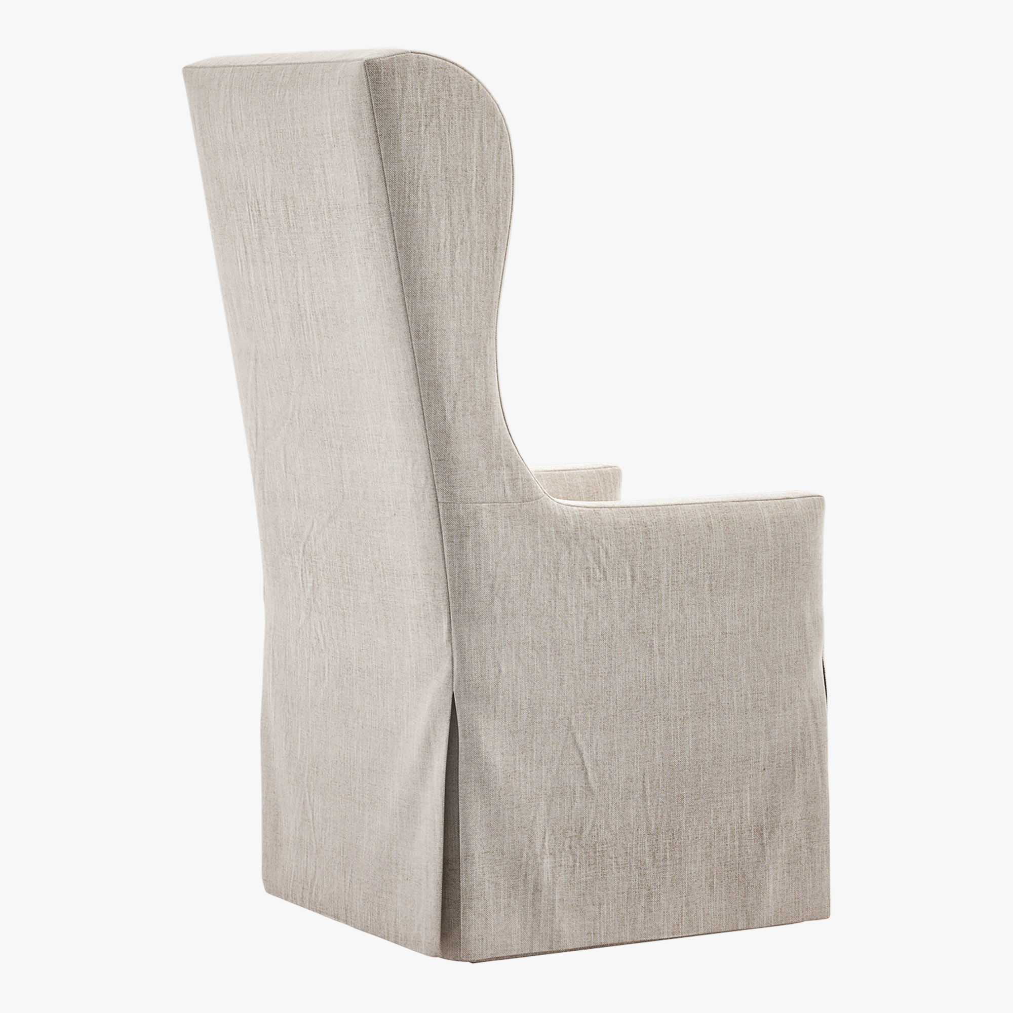 Belgian Wingback Slip Covered Dining Armchair 3D model_3