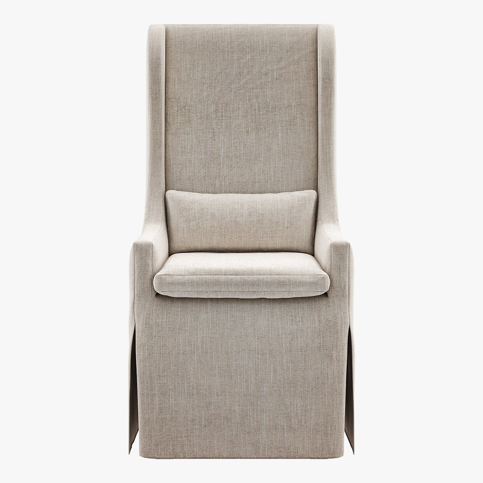 Belgian Wingback Slip Covered Dining Armchair 3D model_5