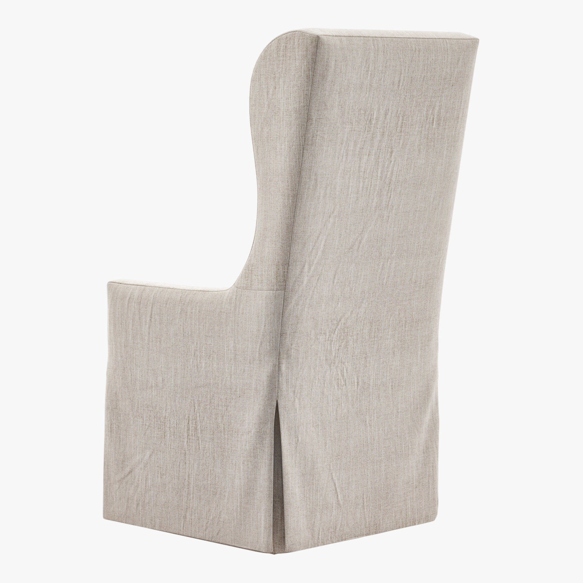 Belgian Wingback Slip Covered Dining Armchair 3D model_4