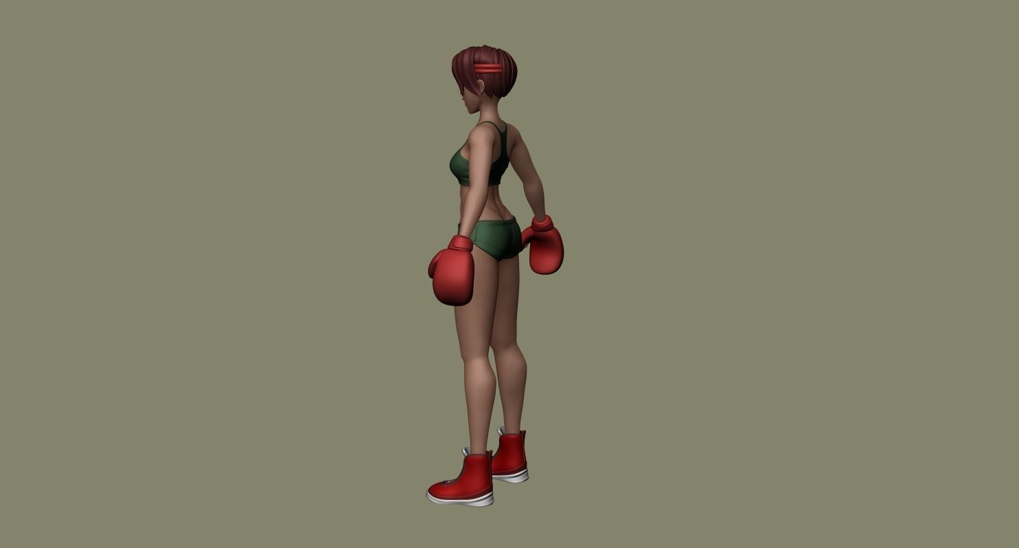 Girl Boxer - basemesh high-poly sculpt 3D model_9