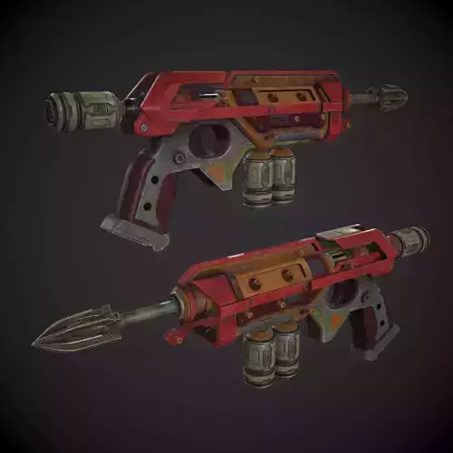 Sci-fi Harpoon Low-poly 3D model