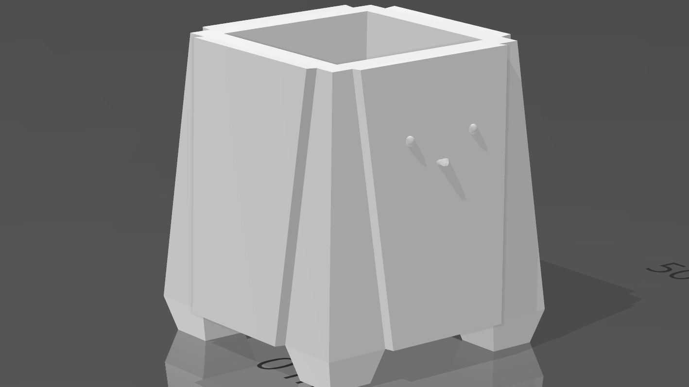 cute pot with or without face for storing stuff  3D print model_3