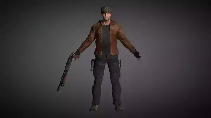 AAA Apocalypse Male Character 12 Low-poly 3D model
