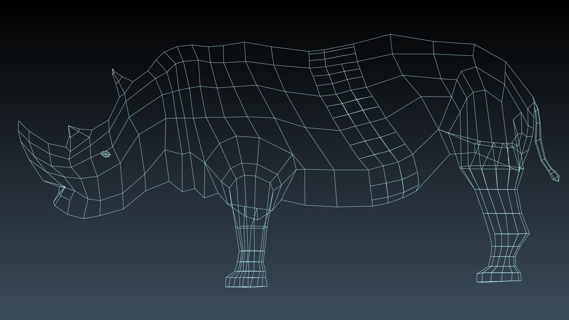 Rinosaurs rhinoceros Low-poly 3D model_3