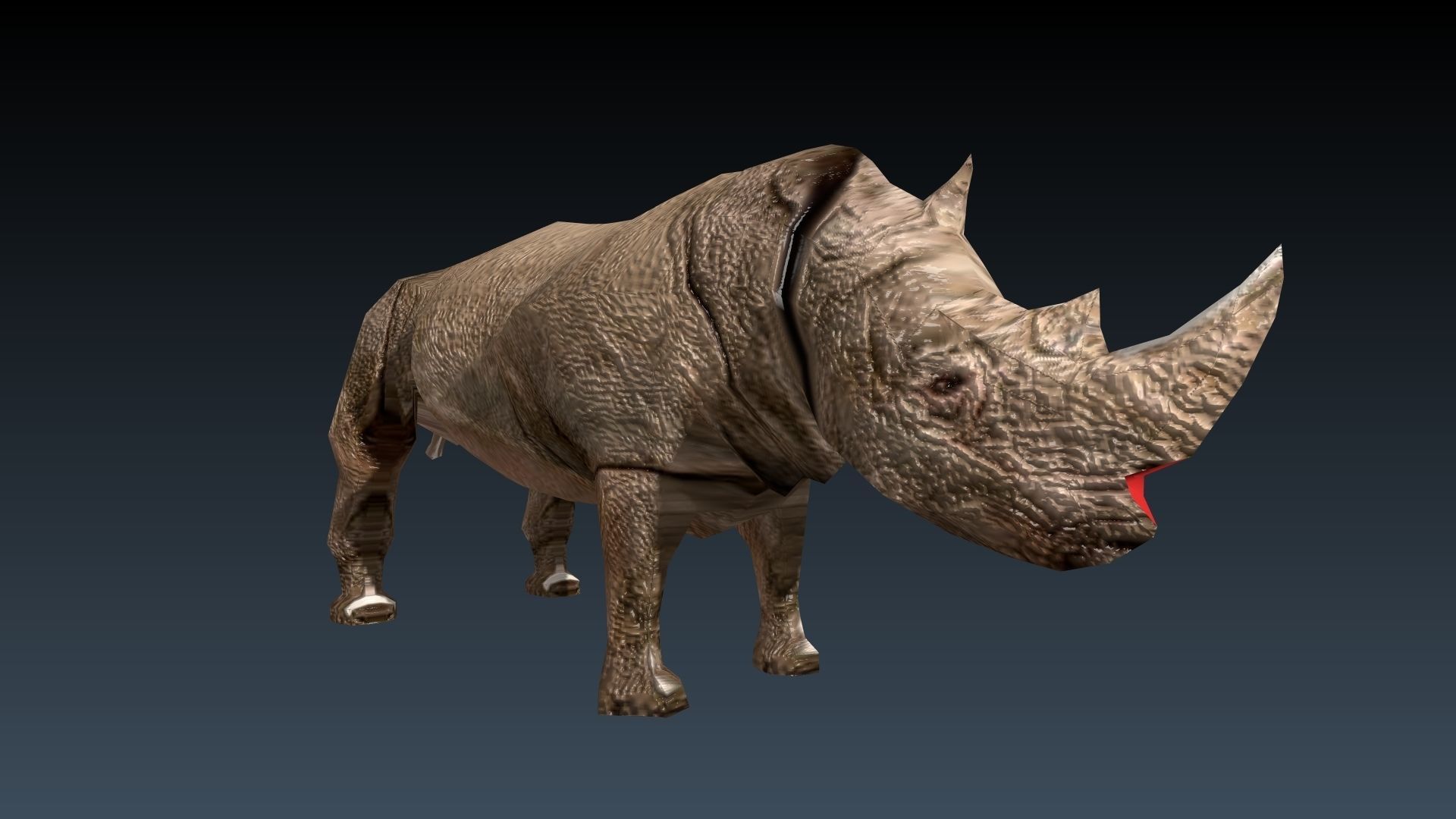 Rinosaurs rhinoceros Low-poly 3D model_2