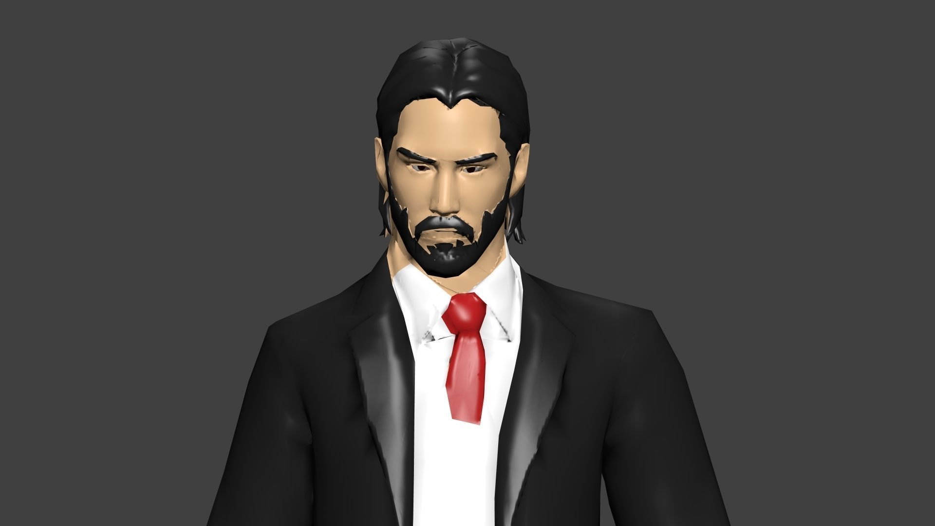 John Wrick Low-poly 3D model_6