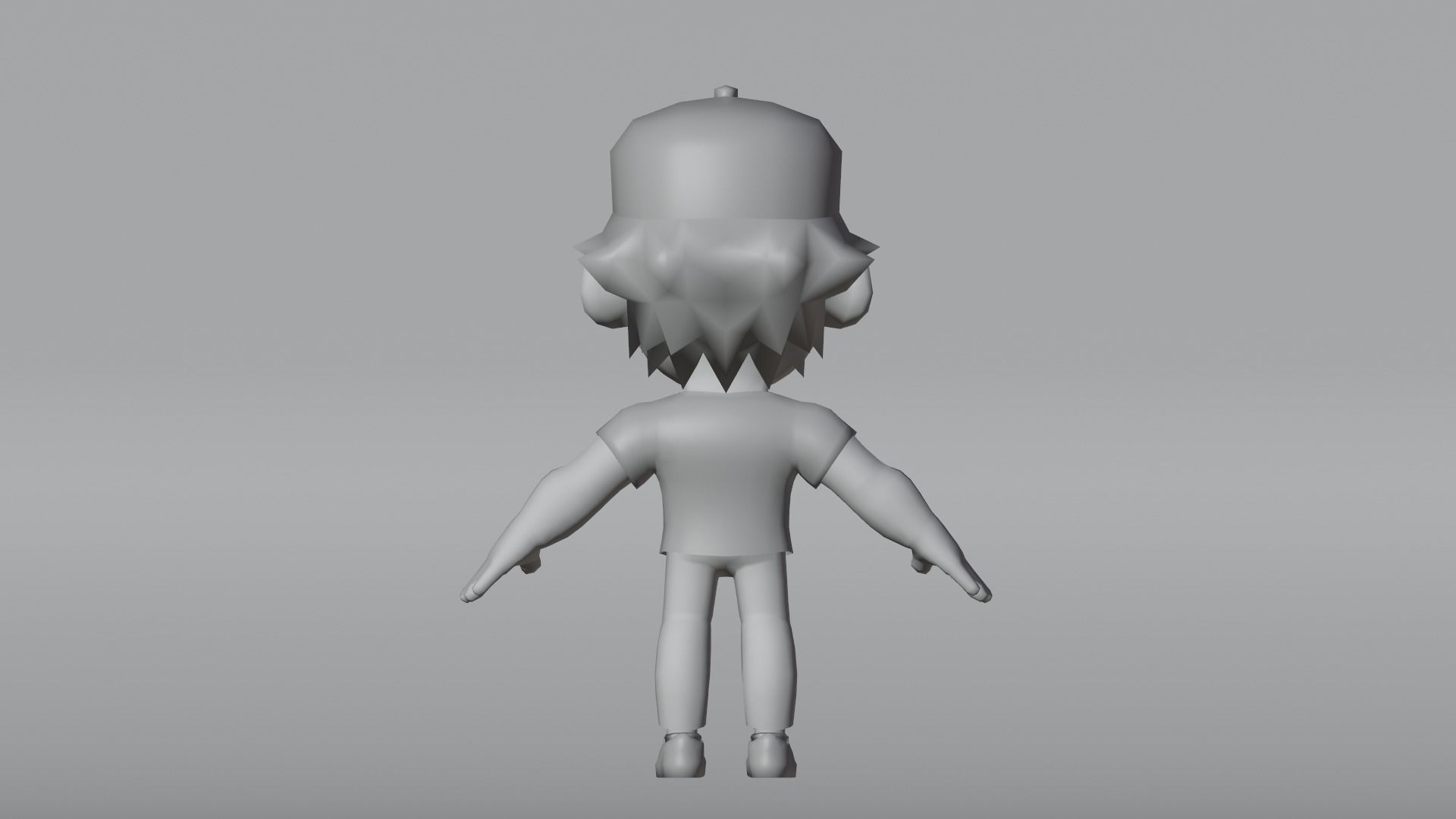 Boy Low Poly cartoon character wearing cap Low-poly 3D model_15