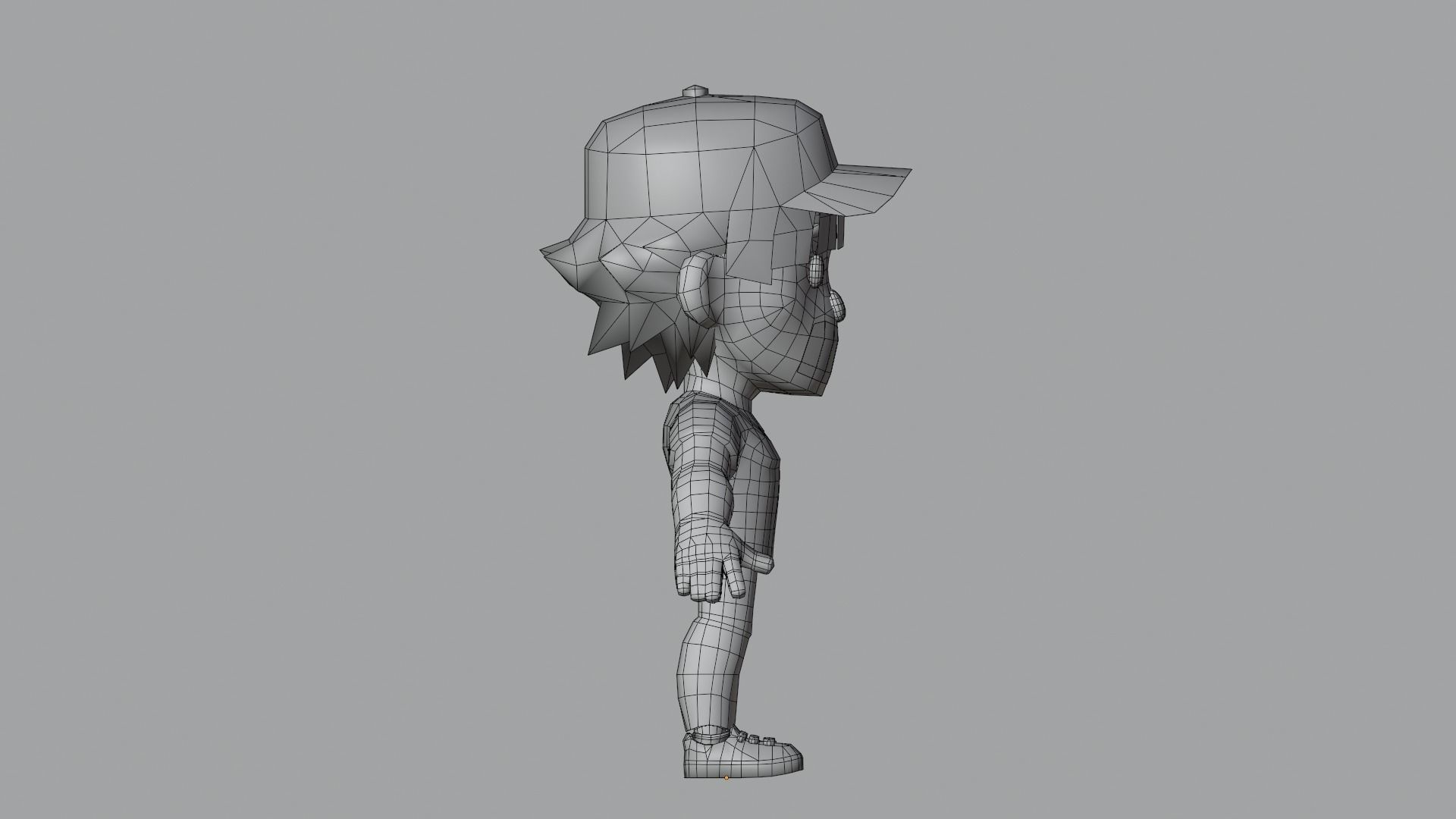 Boy Low Poly cartoon character wearing cap Low-poly 3D model_18