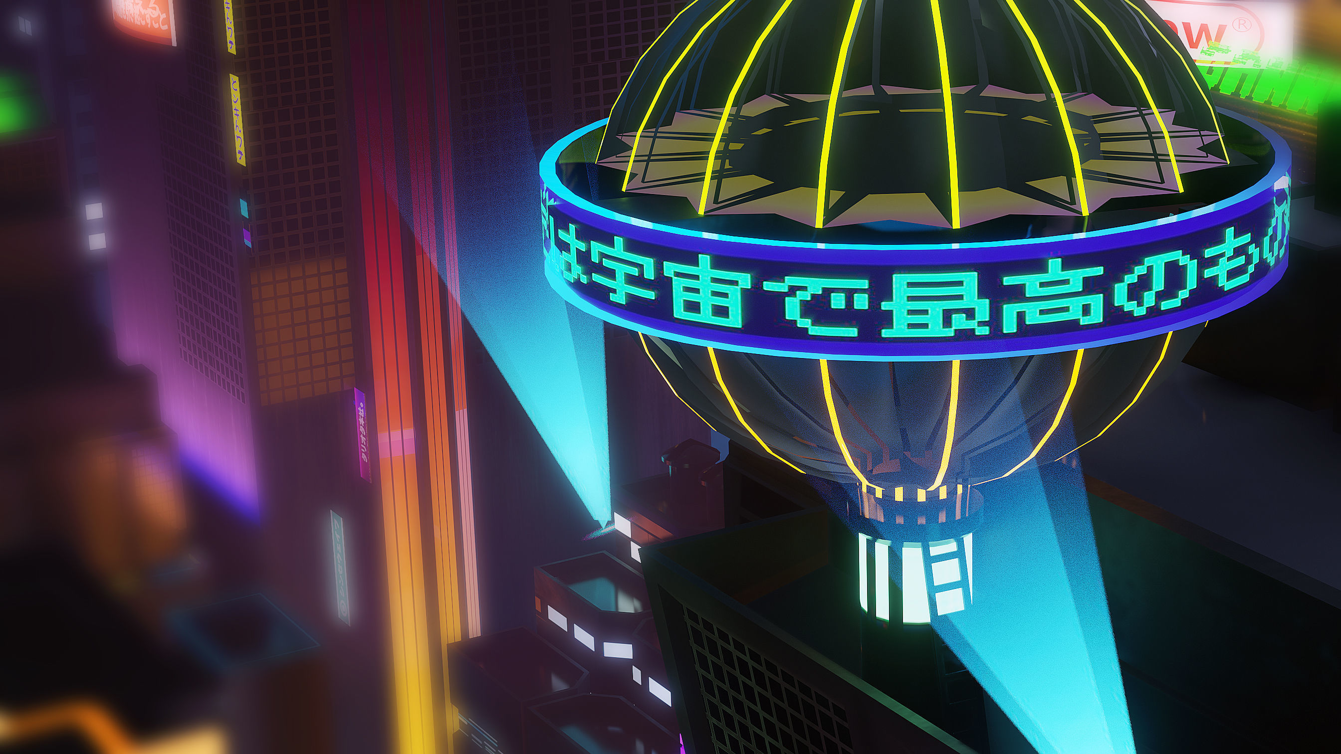 Stylized City Sky View - Low poly modular city Low-poly 3D model_9