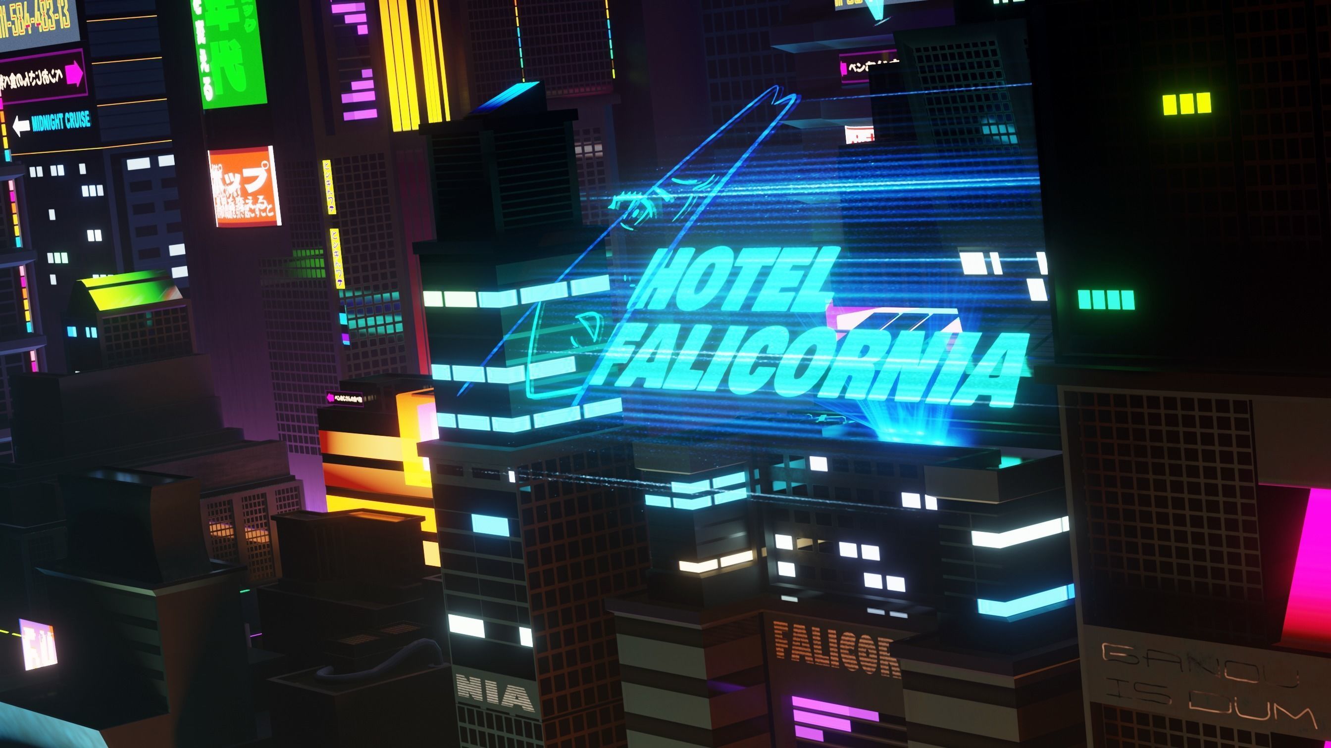 Stylized City Sky View - Low poly modular city Low-poly 3D model_7