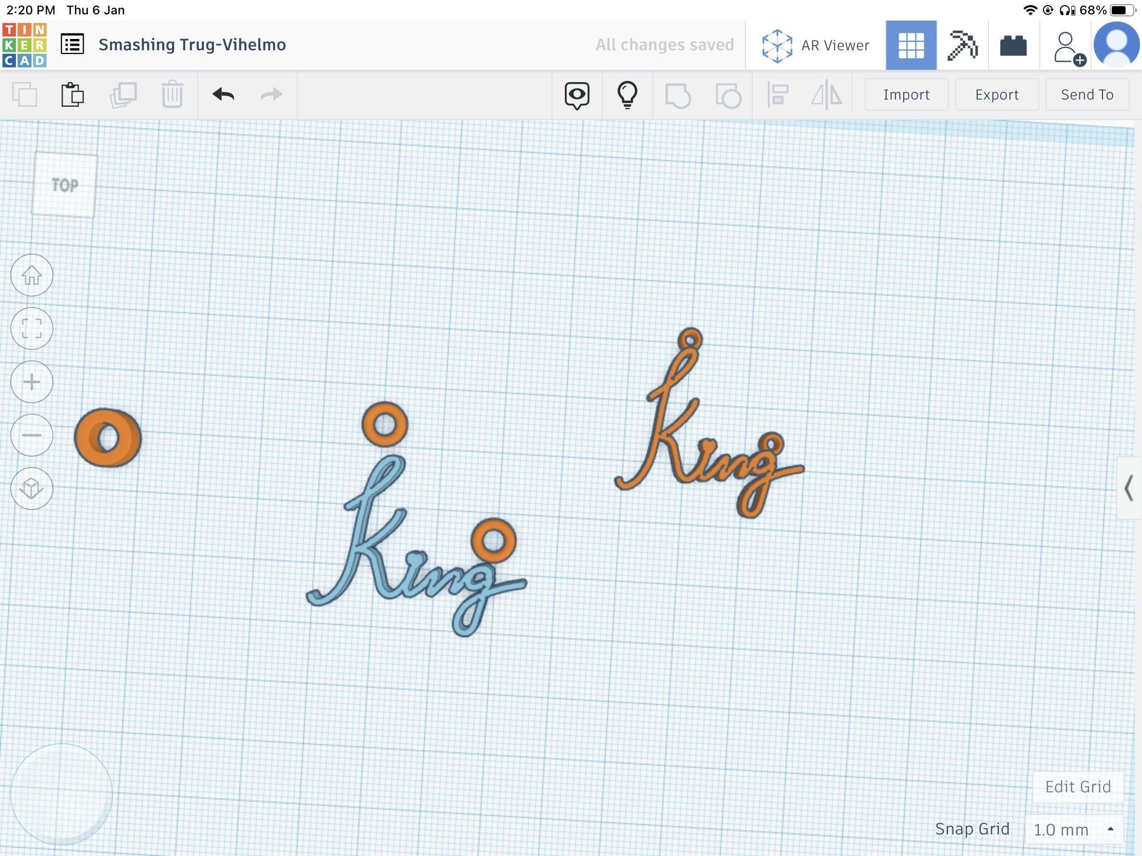 King pendant stl file 3D print model_12