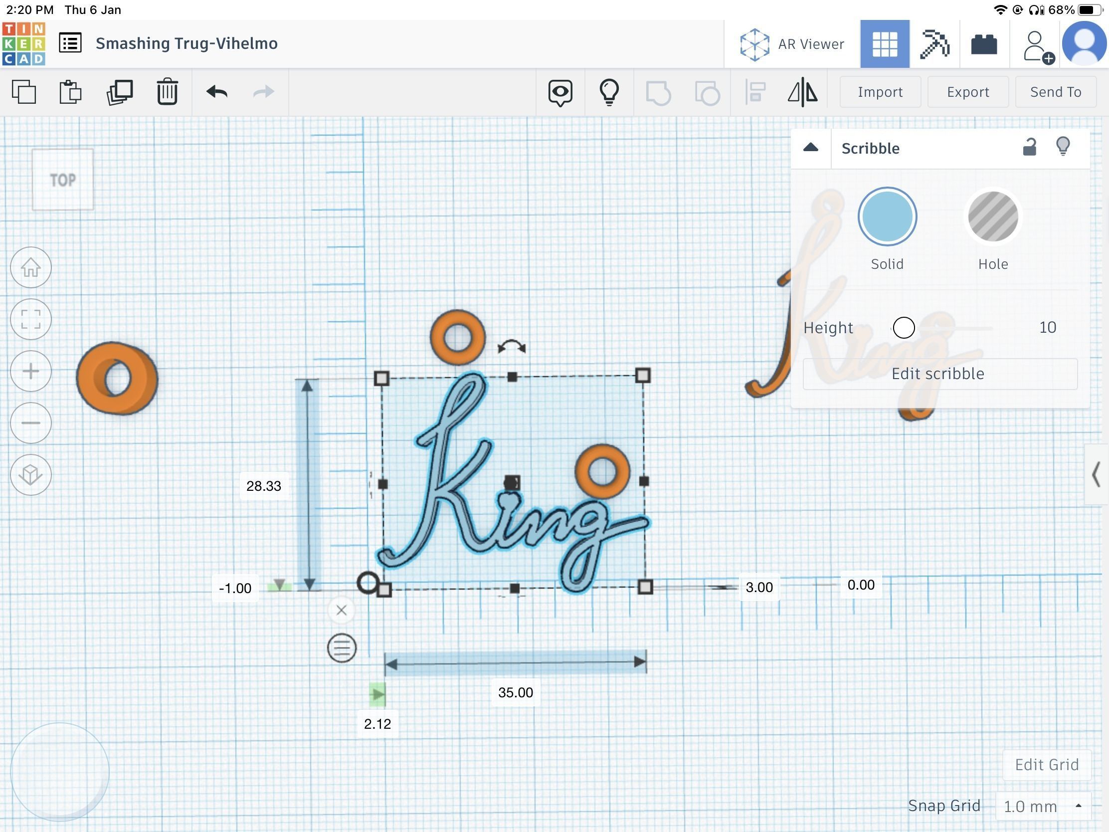King pendant stl file 3D print model_16