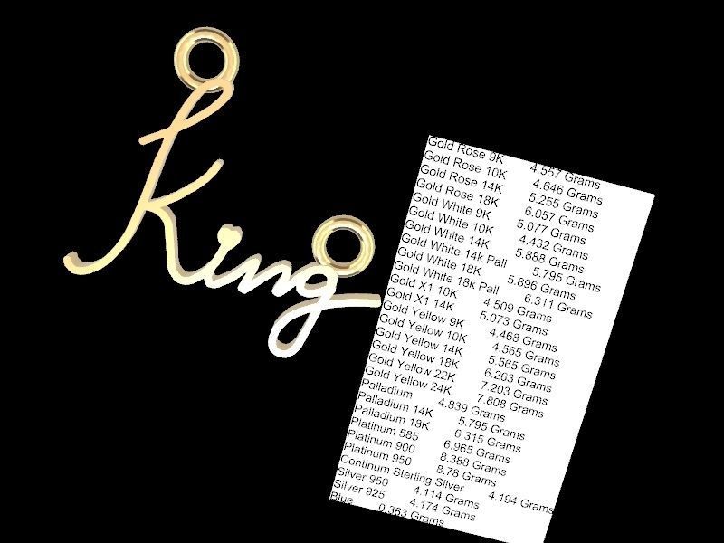 King pendant stl file 3D print model_22