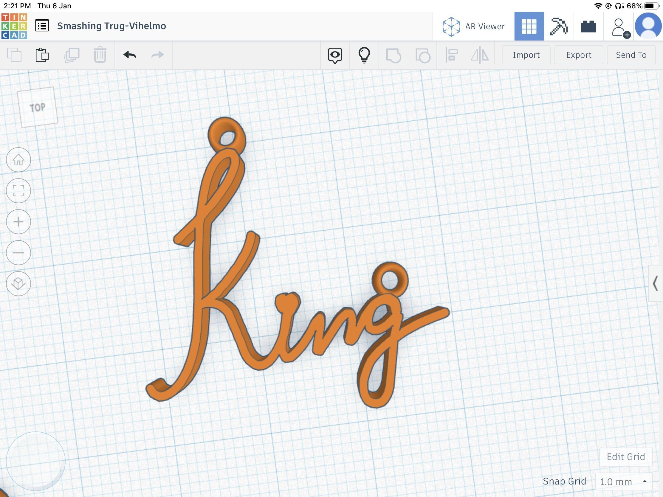 King pendant stl file 3D print model_8