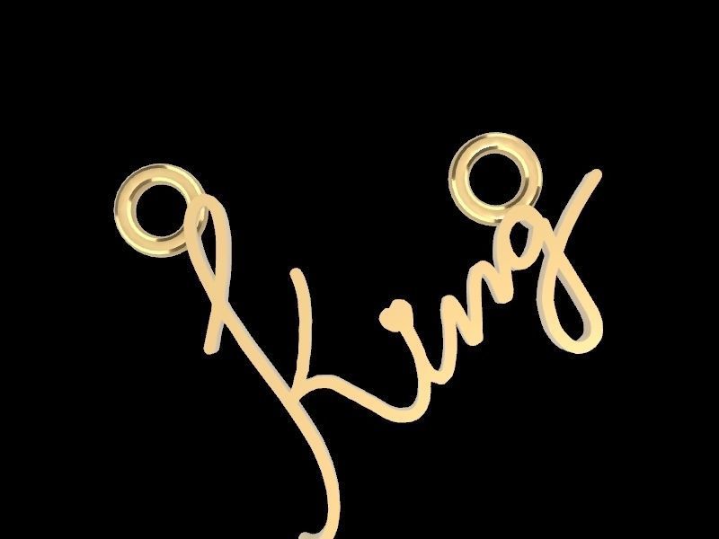 King pendant stl file 3D print model_2