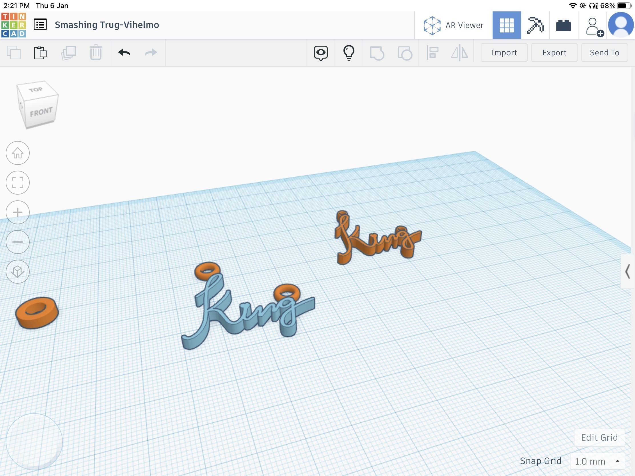 King pendant stl file 3D print model_3
