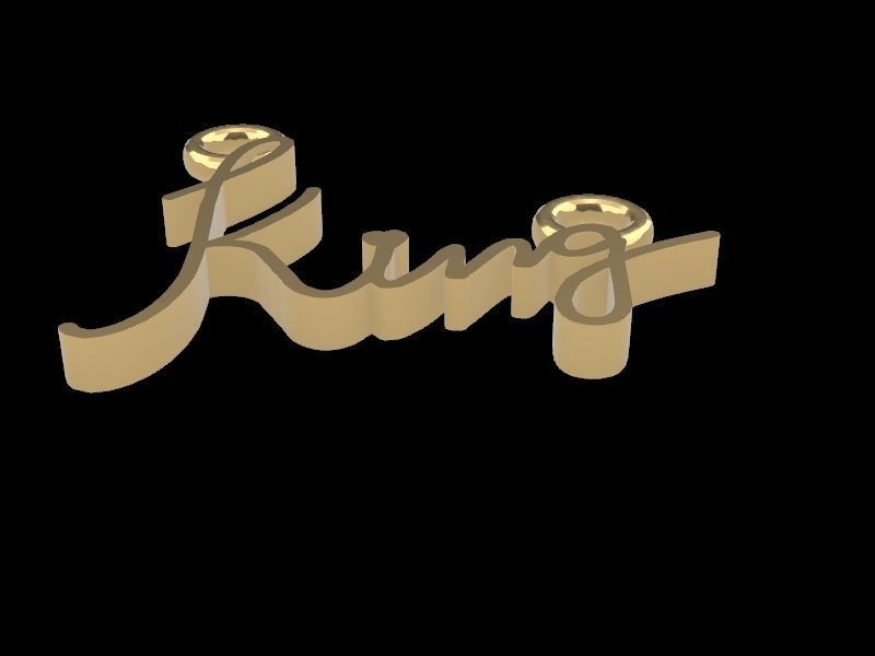 King pendant stl file 3D print model_17