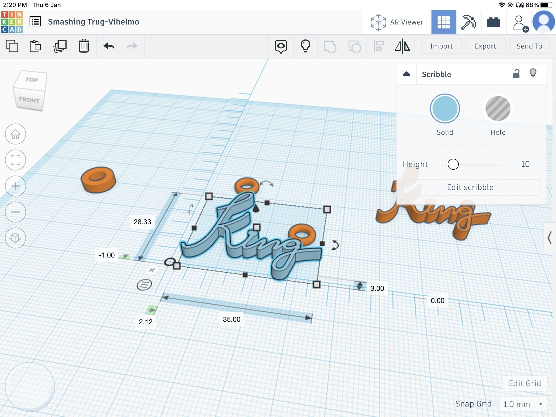 King pendant stl file 3D print model_15