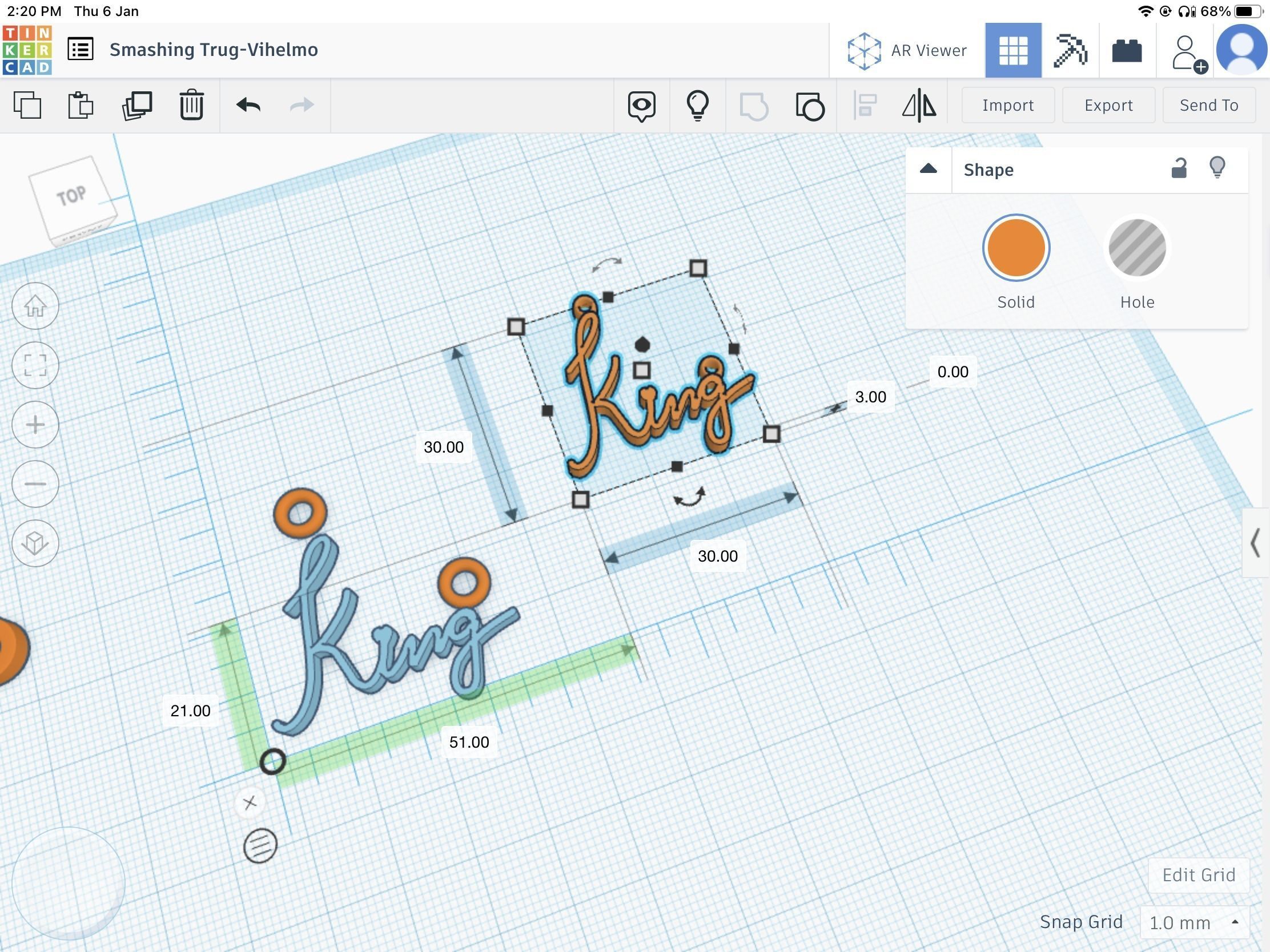 King pendant stl file 3D print model_10