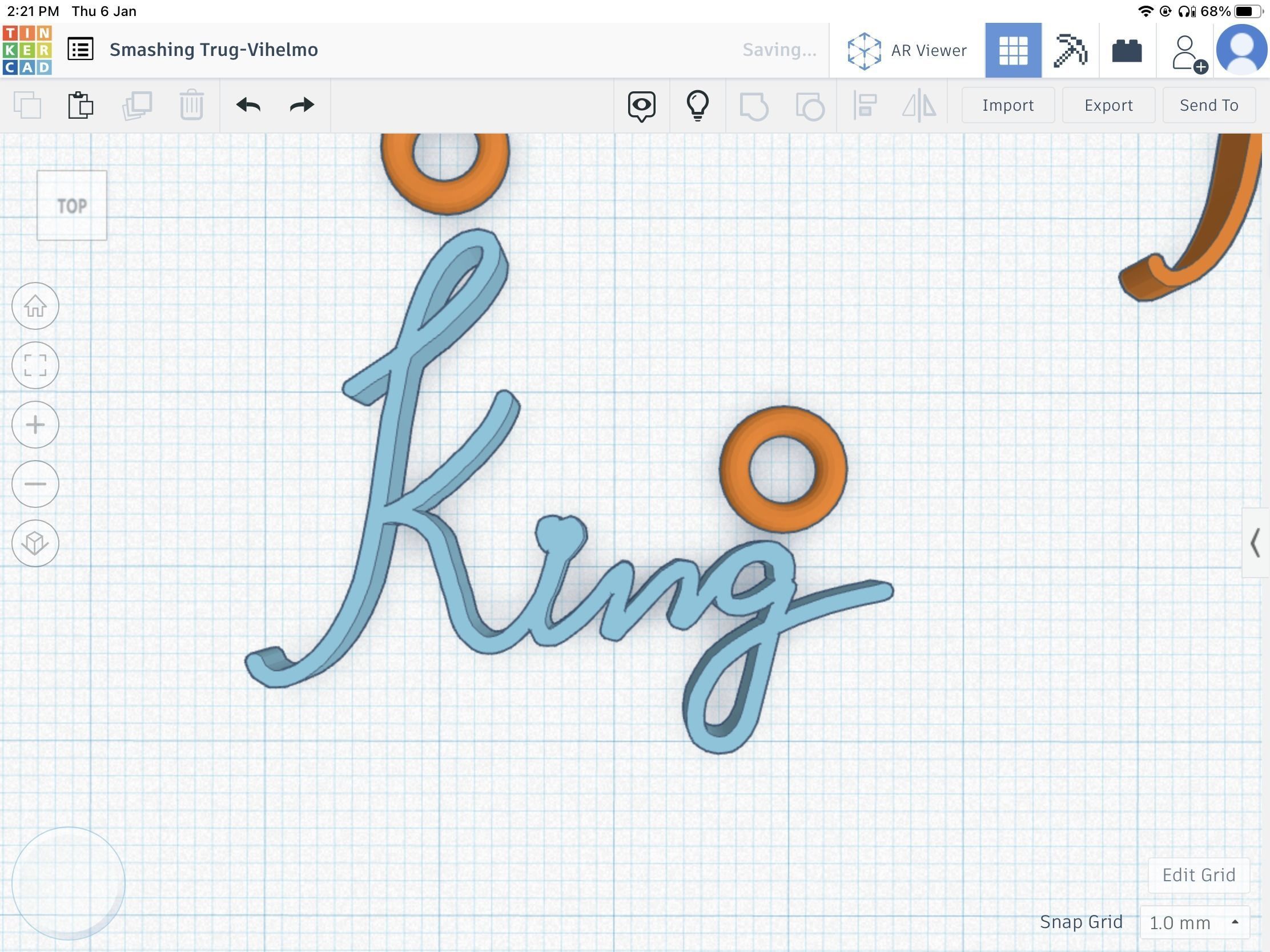 King pendant stl file 3D print model_1