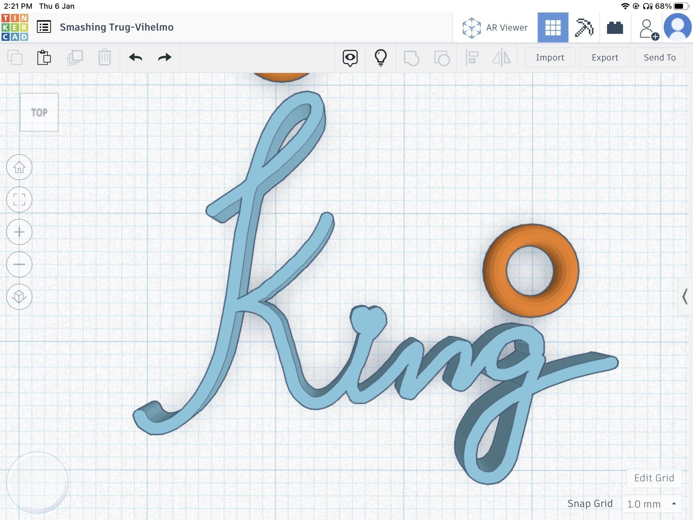 King pendant stl file 3D print model_6