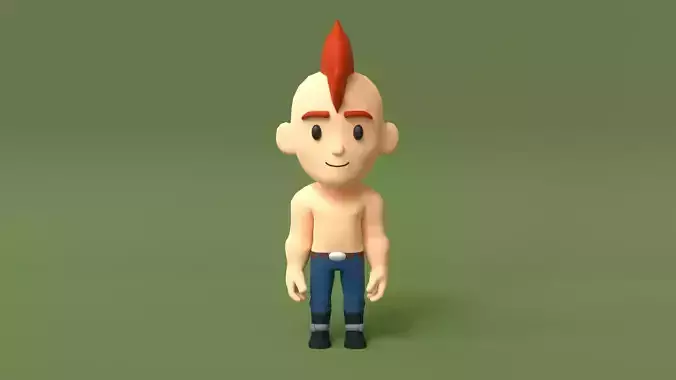 Punk Guy Low Poly