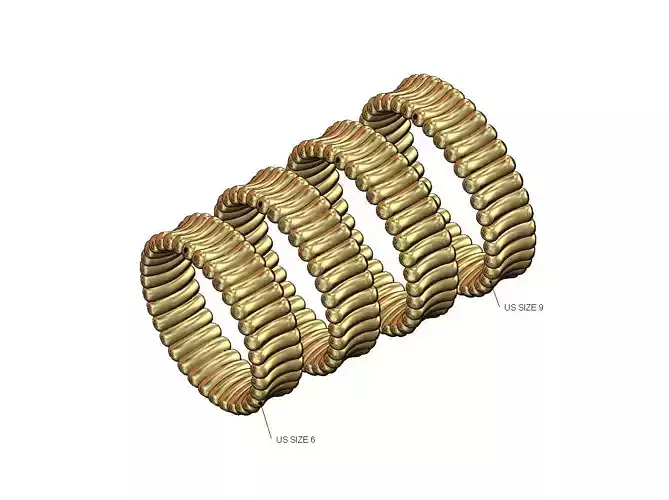 Curved pin fashion band US sizes 6to9