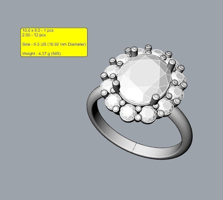 Princess Diana and Kate Middleton Ring - 8x10 Version 3D print model_7