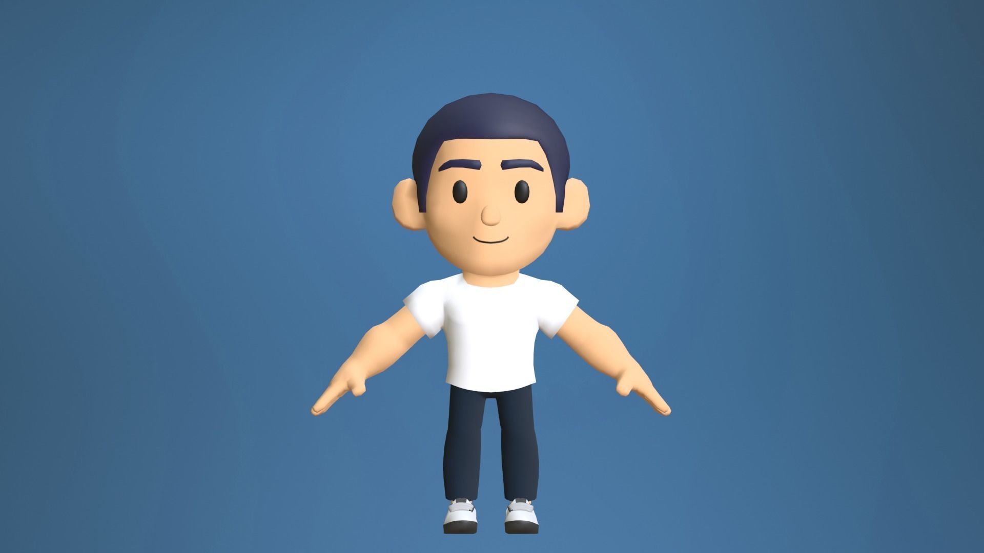 Simple Man Low Poly Low-poly 3D model_9