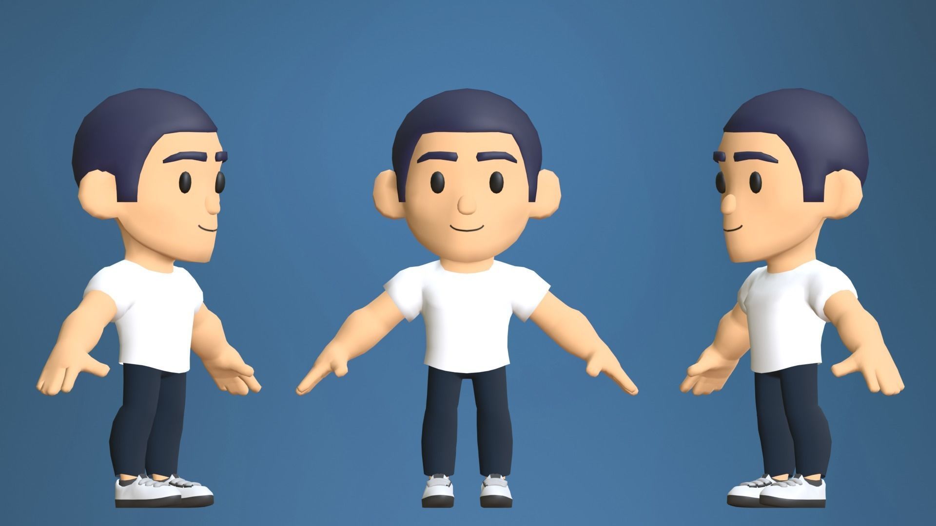 Simple Man Low Poly Low-poly 3D model_4