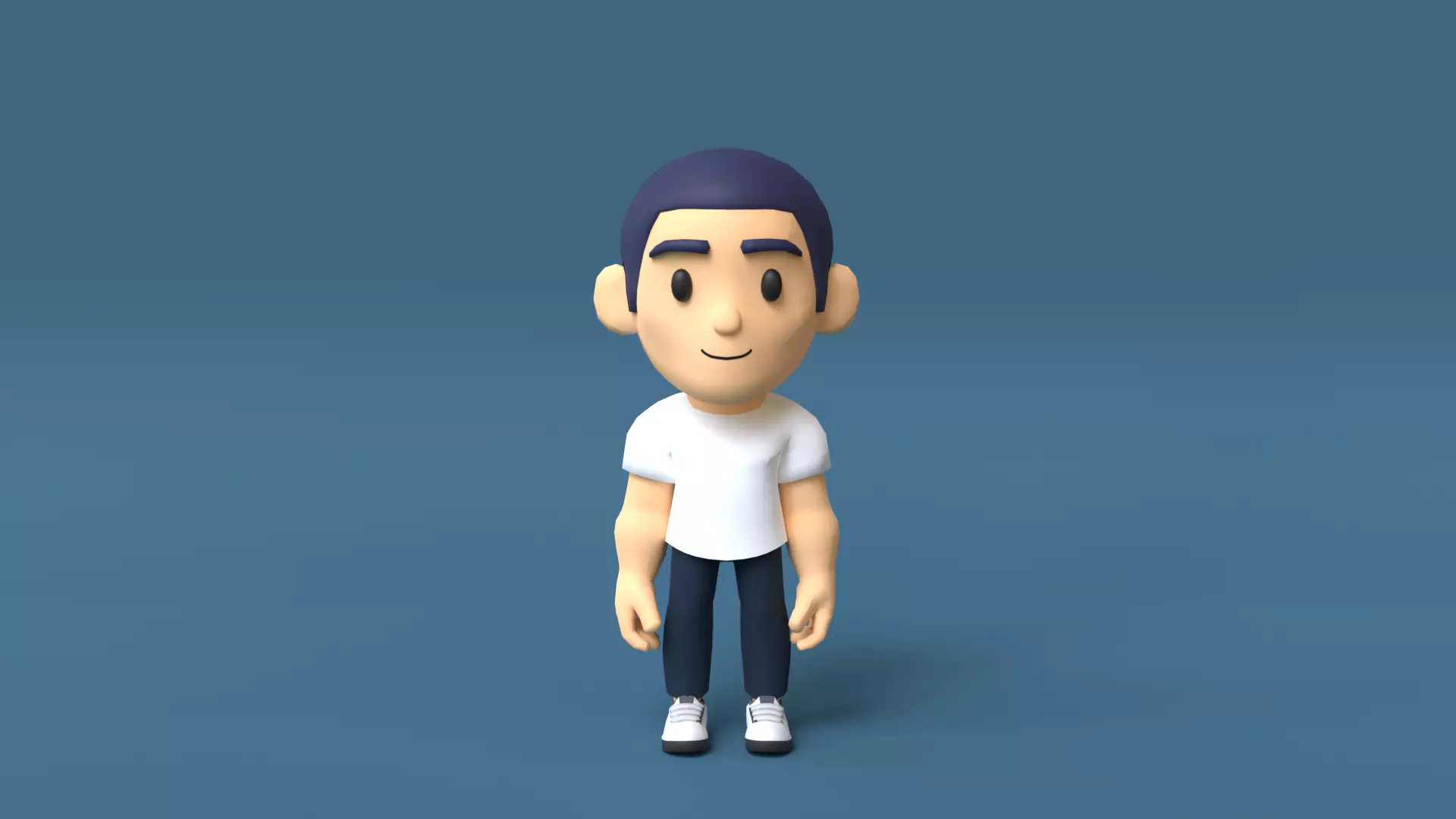 Simple Man Low Poly Low-poly 3D model_0