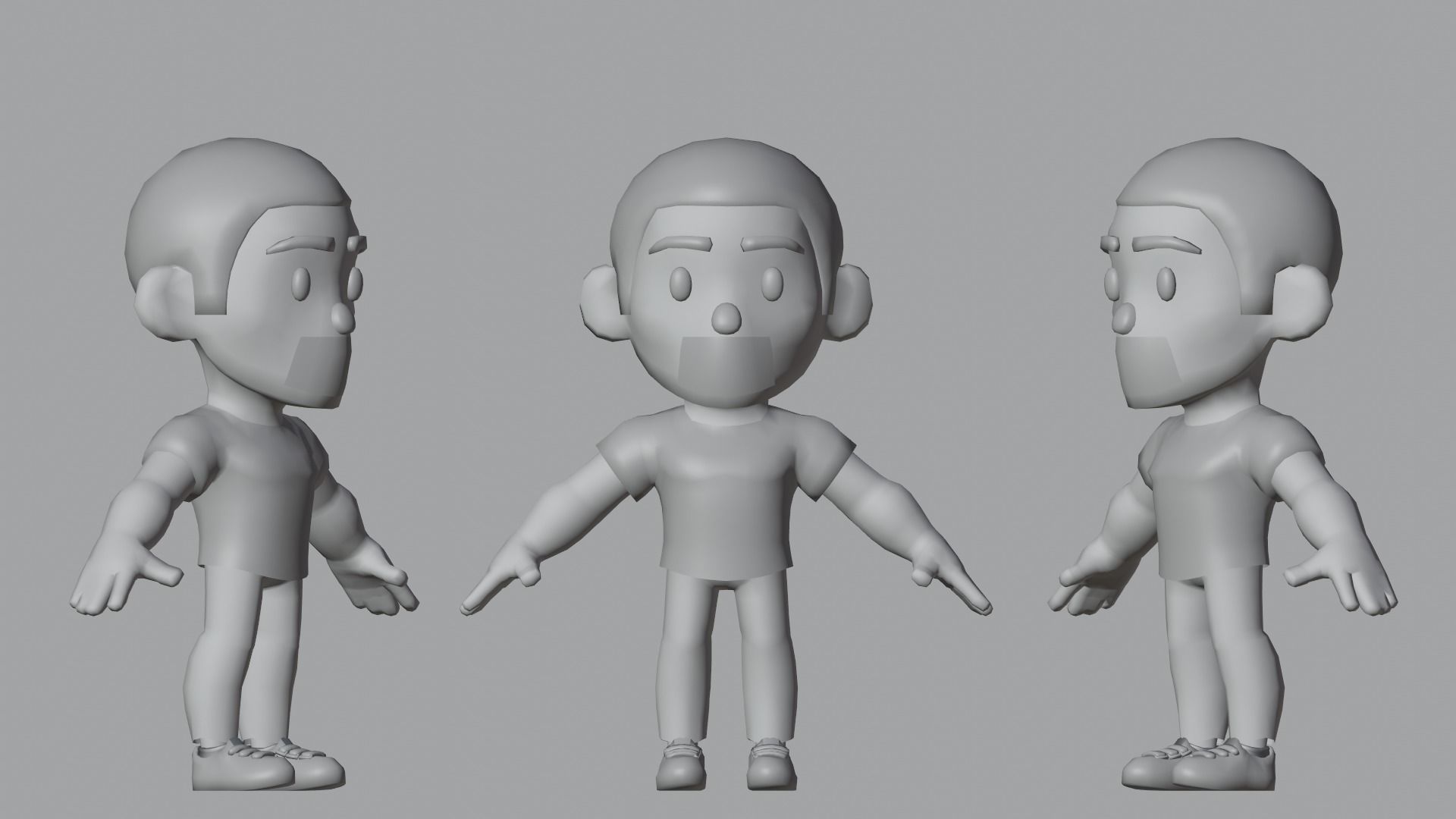 Simple Man Low Poly Low-poly 3D model_3