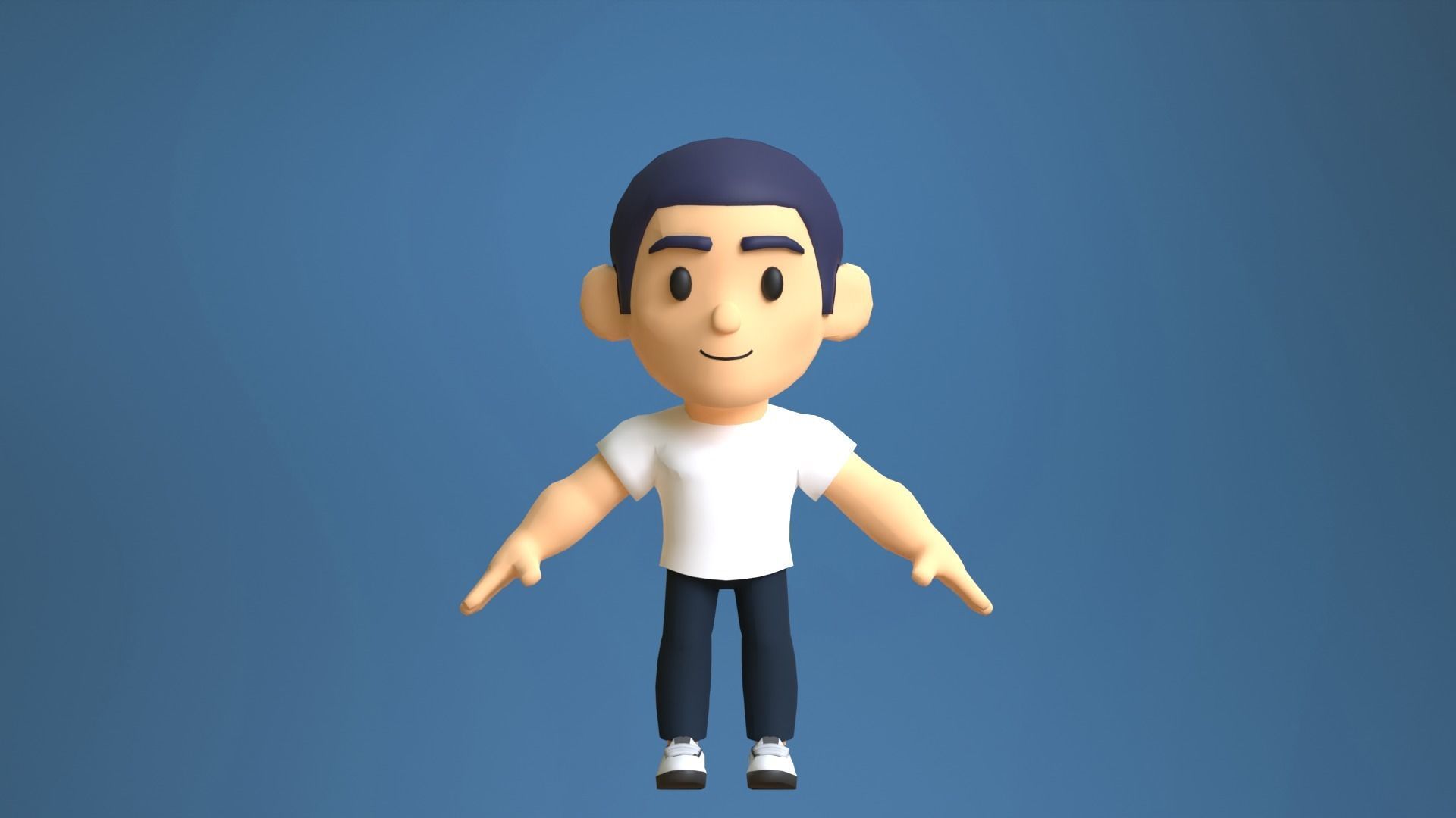 Simple Man Low Poly Low-poly 3D model_5