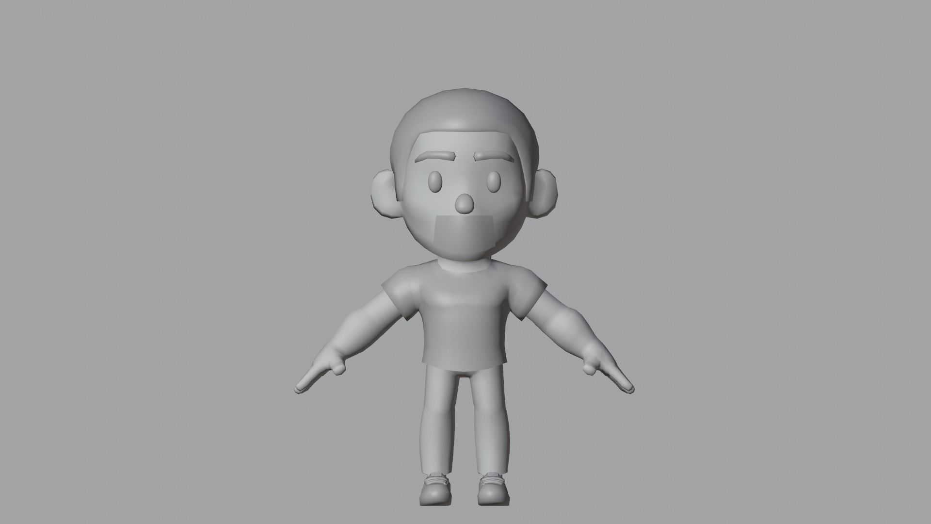 Simple Man Low Poly Low-poly 3D model_13