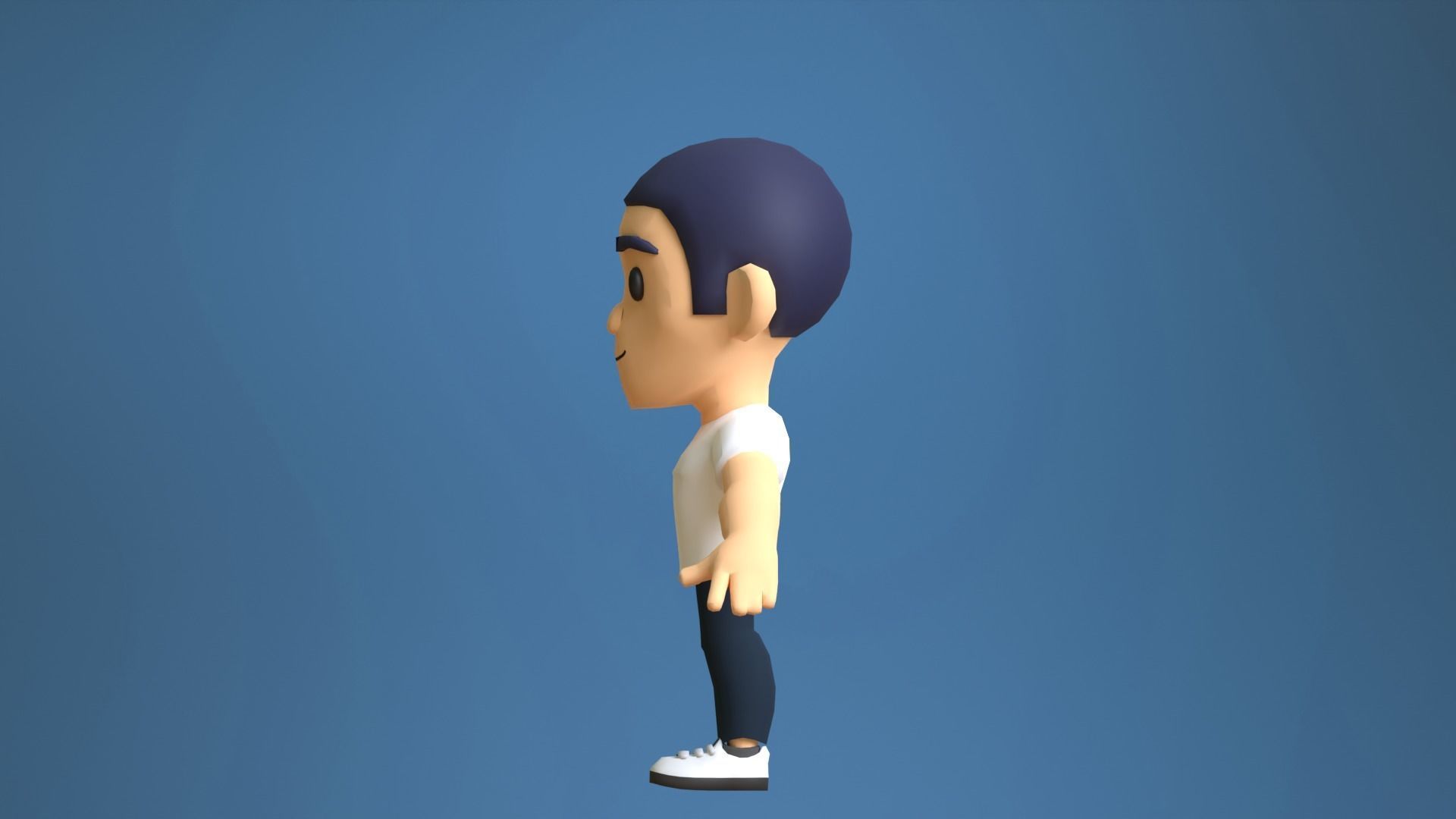 Simple Man Low Poly Low-poly 3D model_8