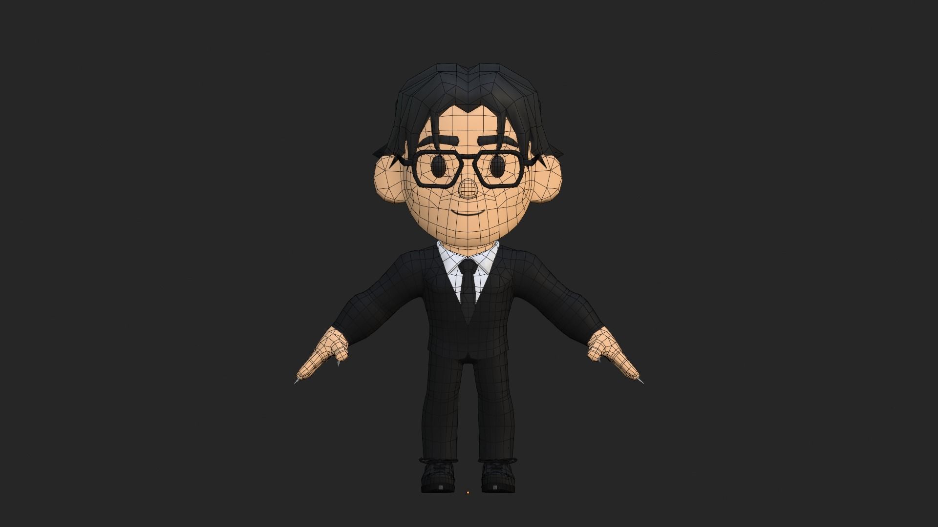 Suit Man Low Poly Low-poly 3D model_21