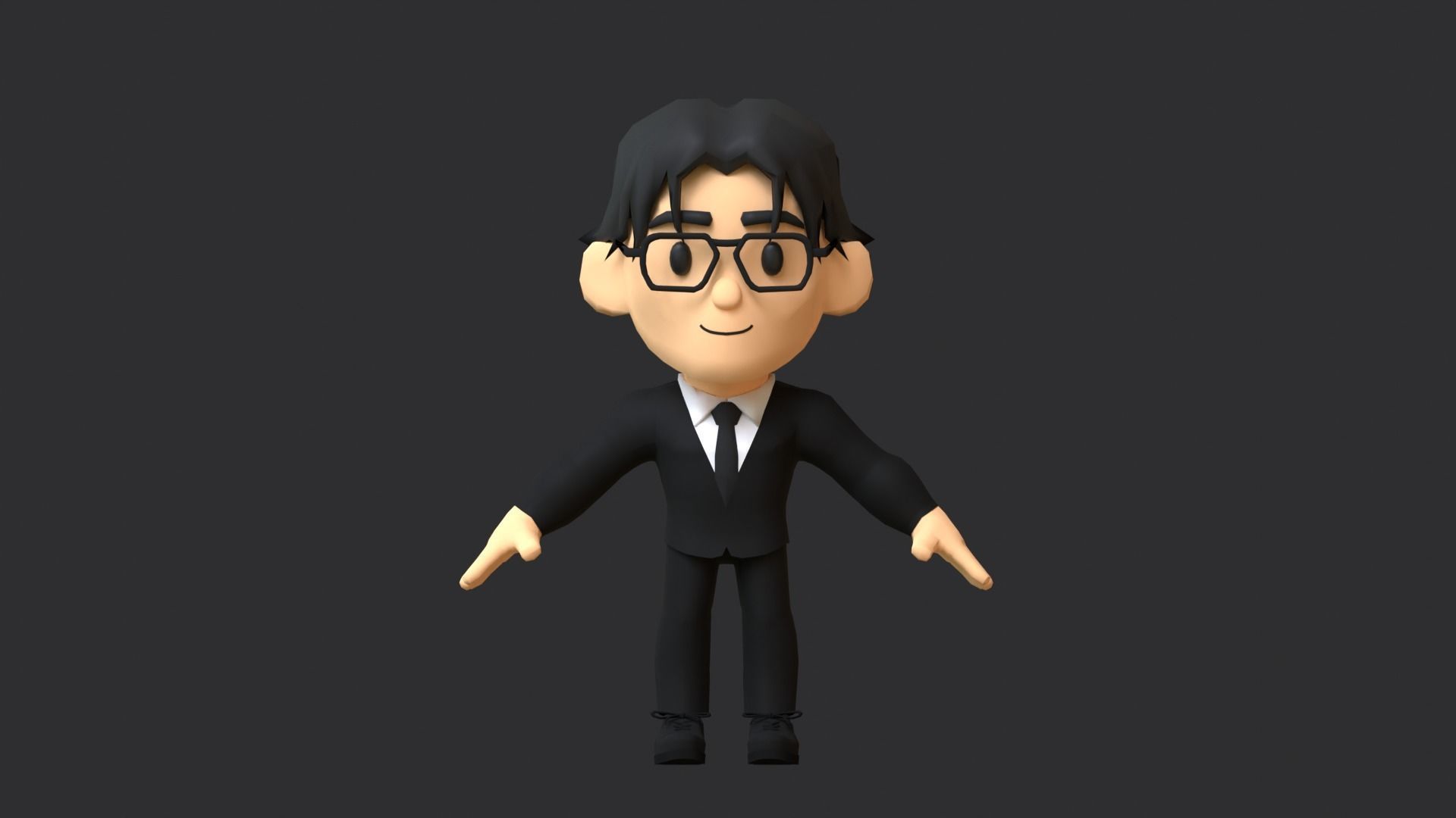 Suit Man Low Poly Low-poly 3D model_5