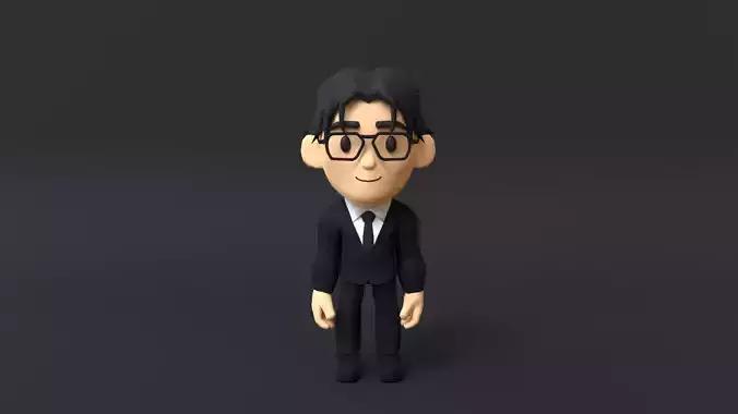 Suit Man Low Poly
