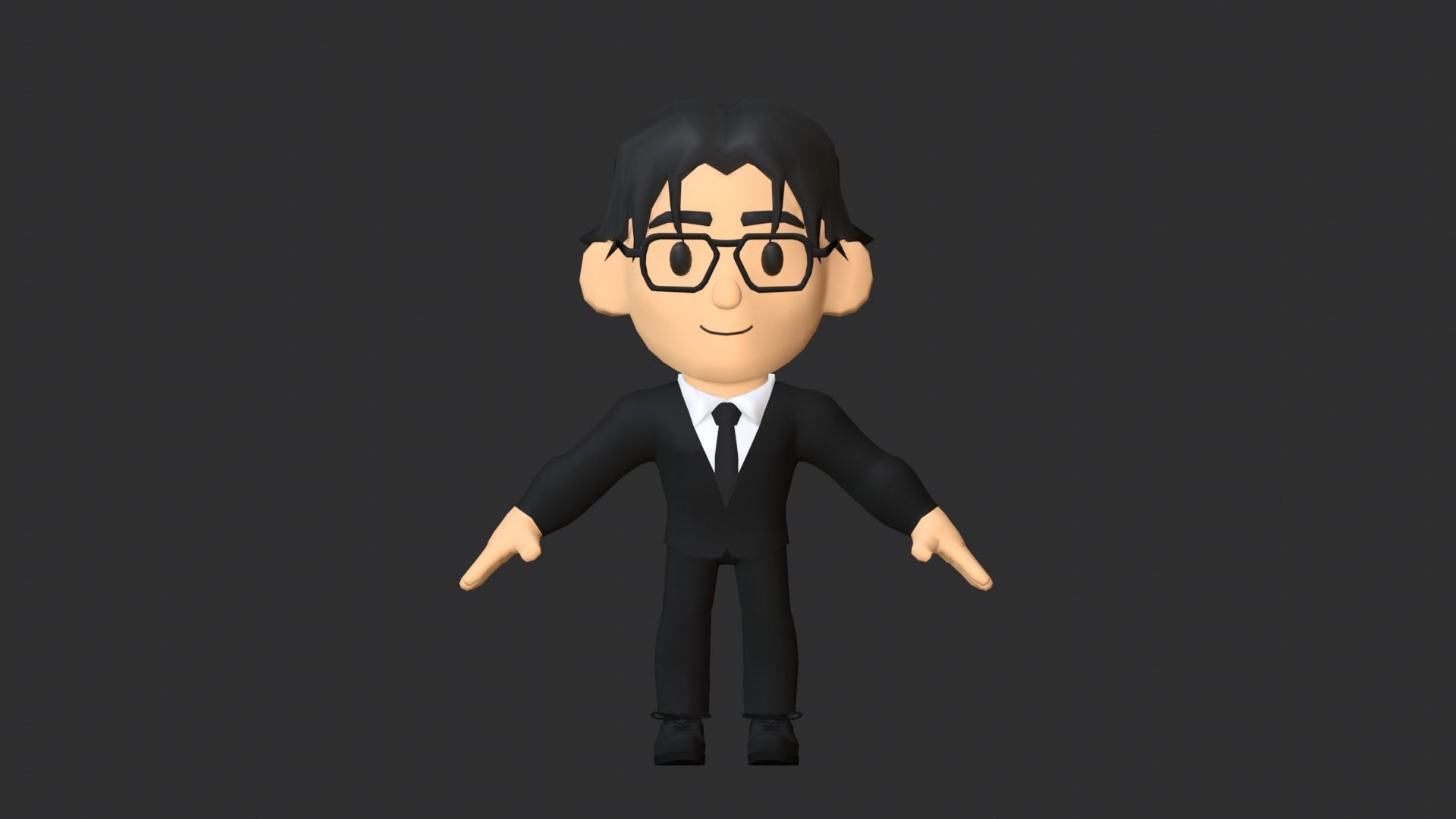Suit Man Low Poly Low-poly 3D model_9