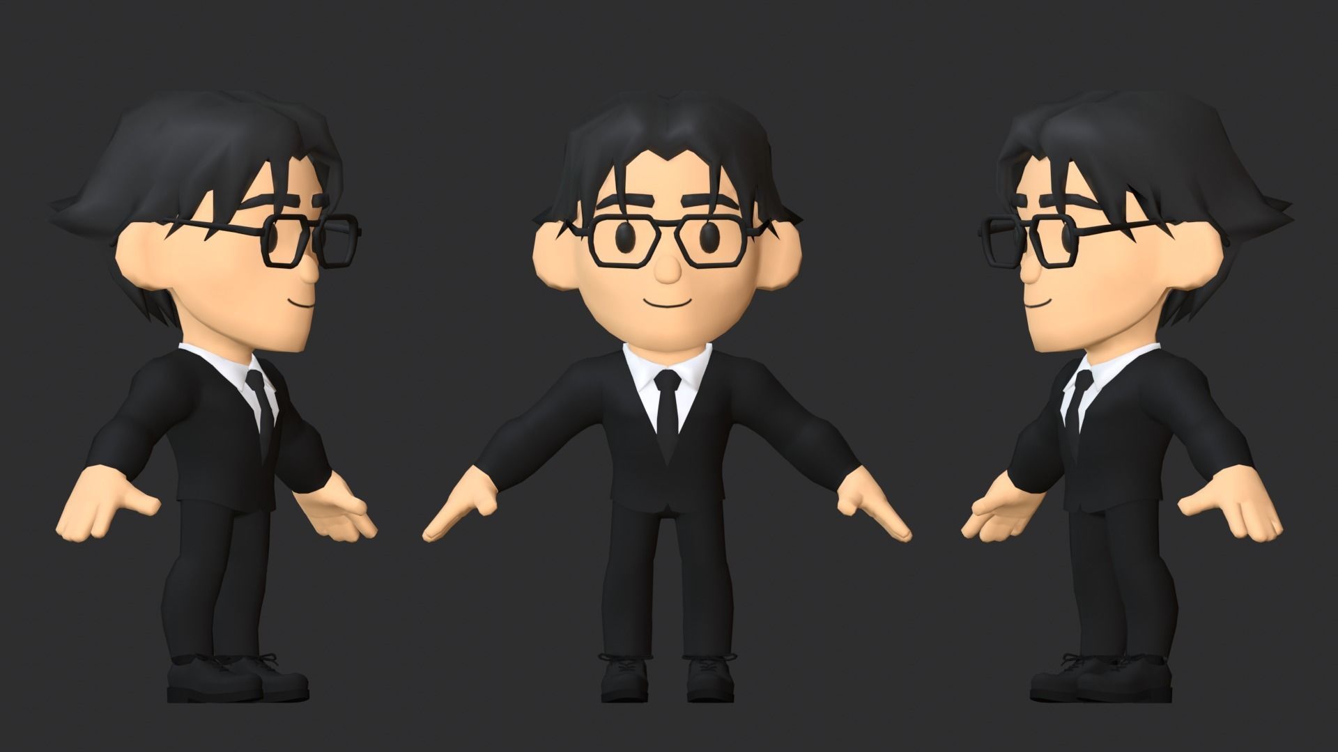 Suit Man Low Poly Low-poly 3D model_3