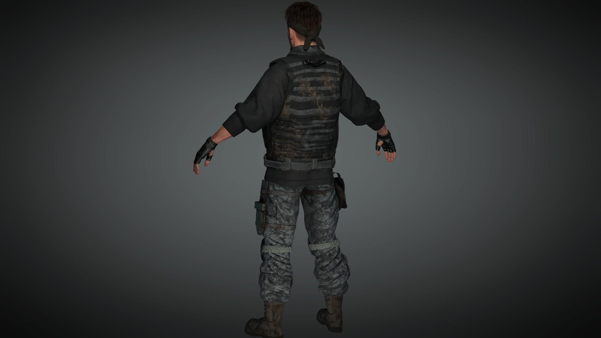 AAA Military Male Character 03 Low-poly 3D model_10