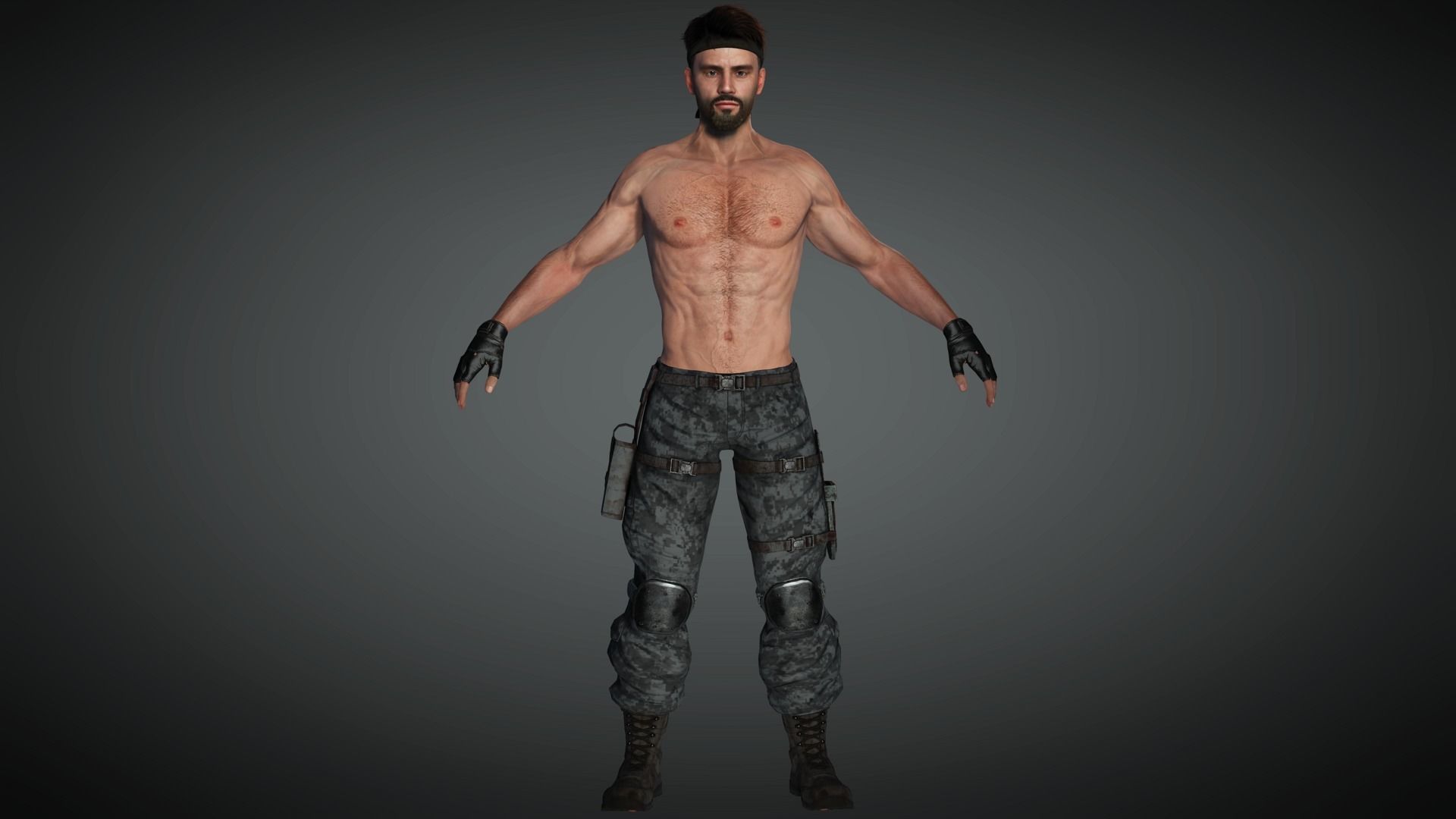 AAA Military Male Character 03 Low-poly 3D model_6