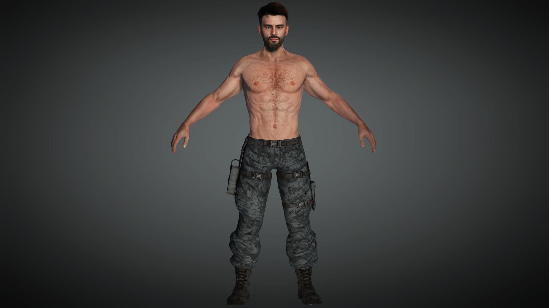 AAA Military Male Character 03 Low-poly 3D model_8