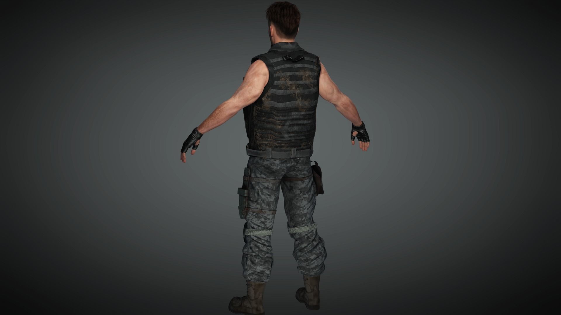 AAA Military Male Character 03 Low-poly 3D model_12