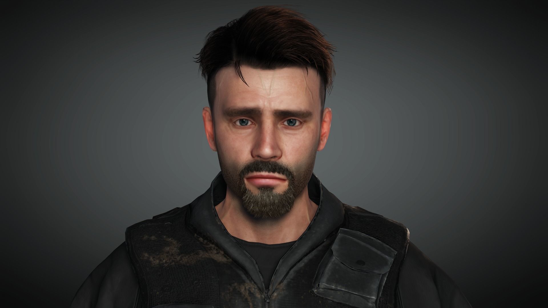 AAA Military Male Character 03 Low-poly 3D model_17